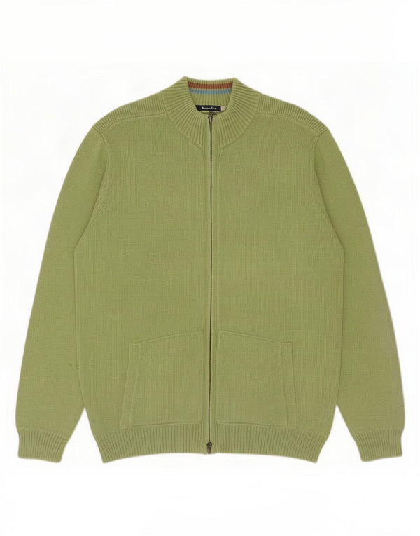 Massimo Dutti Herre Zip Neck Jumper Sweater Large Green