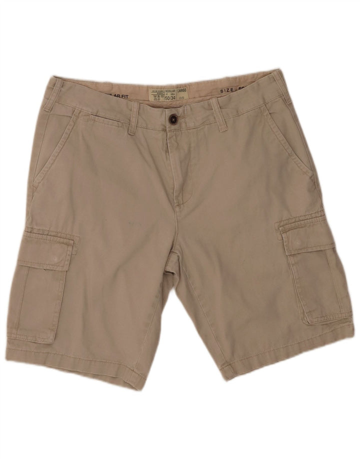 OVS Herre Regular Cargo Shorts IT 50 Large W34 Beige Bomuld