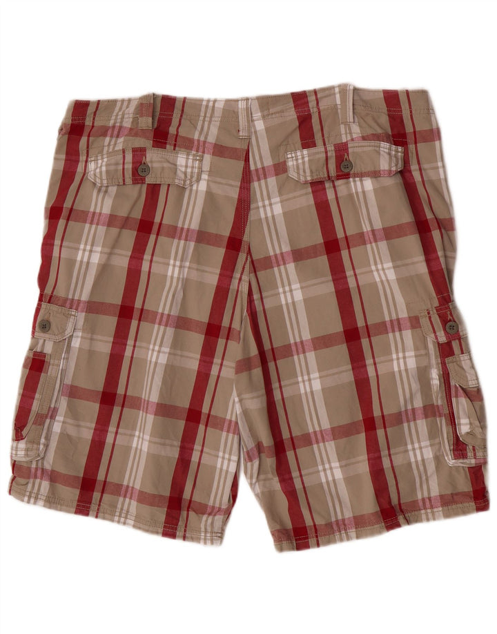 Lee Herre Cargo Shorts W42 2XL Grå Plaid Bomuld