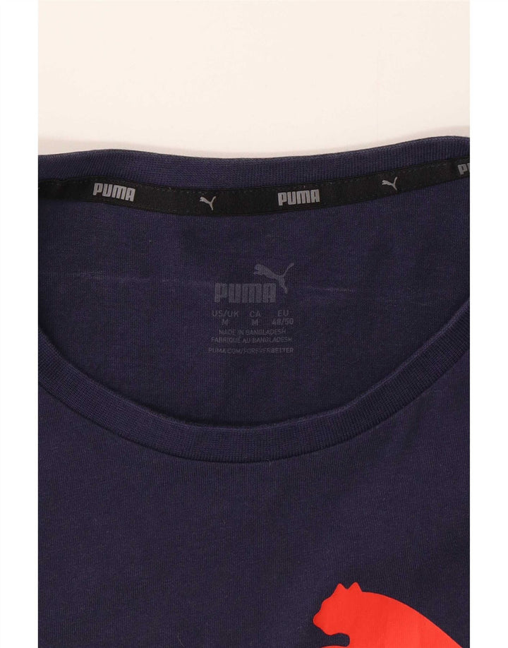Puma Herre grafisk T-shirt Top Medium Navy Blue