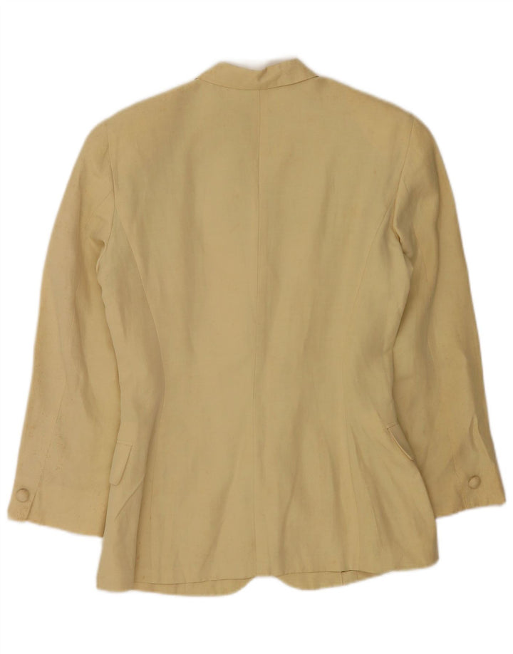 Max&Co. Dame 4-knaps blazerjakke UK 14 Medium Yellow Silke