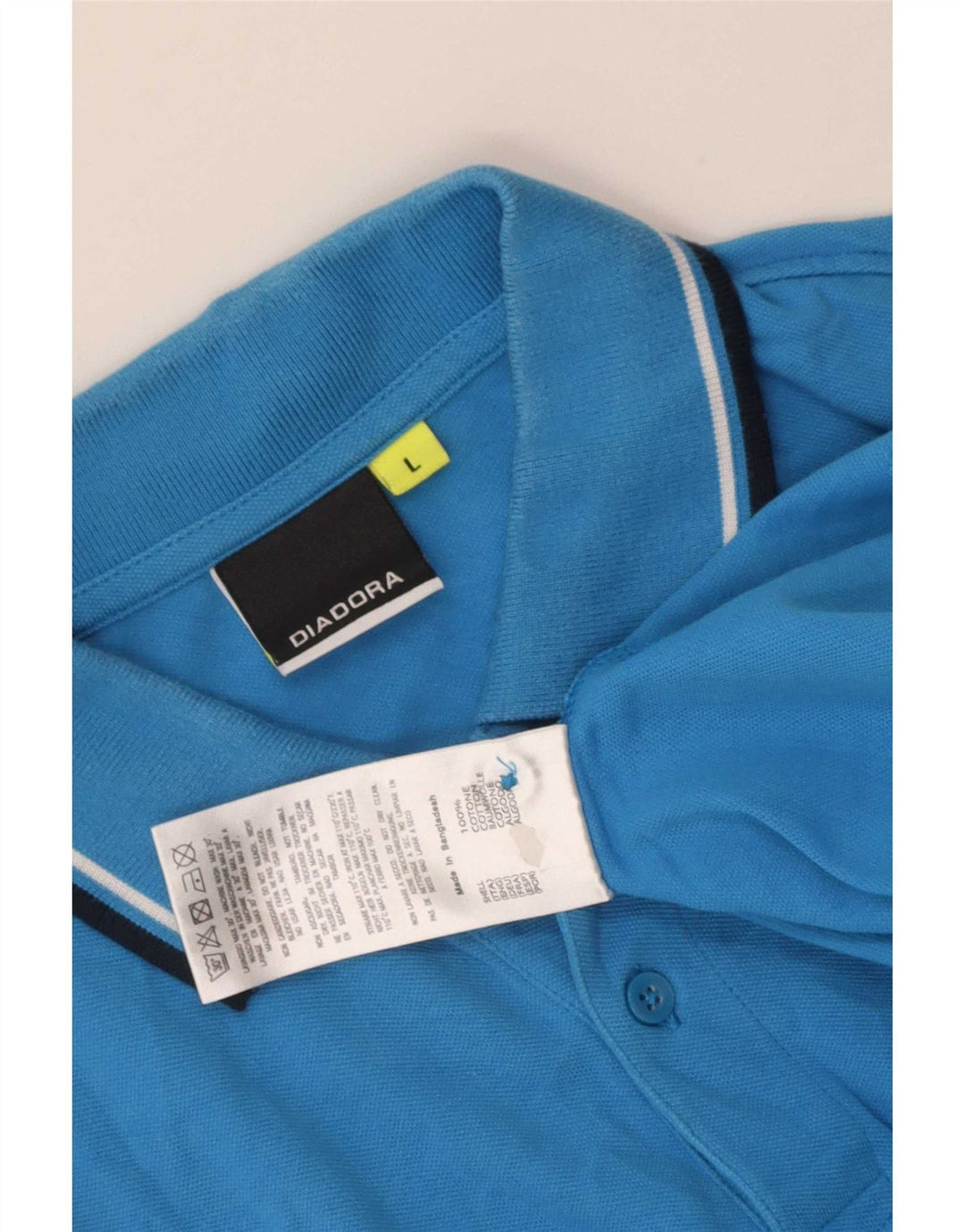 Diadora herre poloskjorte stor blå stribet bomuld