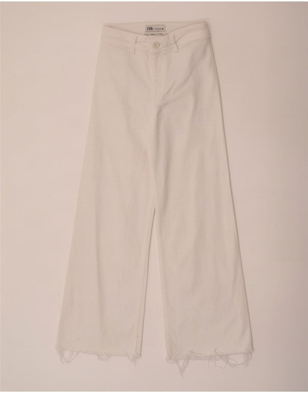 Zara Womens The Marine High Rise Straight Jeans EU 34 2XS W24 L28 Hvid