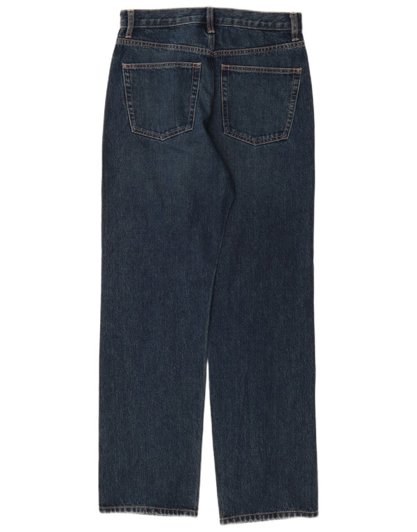 Topshop Dame Kort Straight Jeans W28 L32 Blå Bomuld