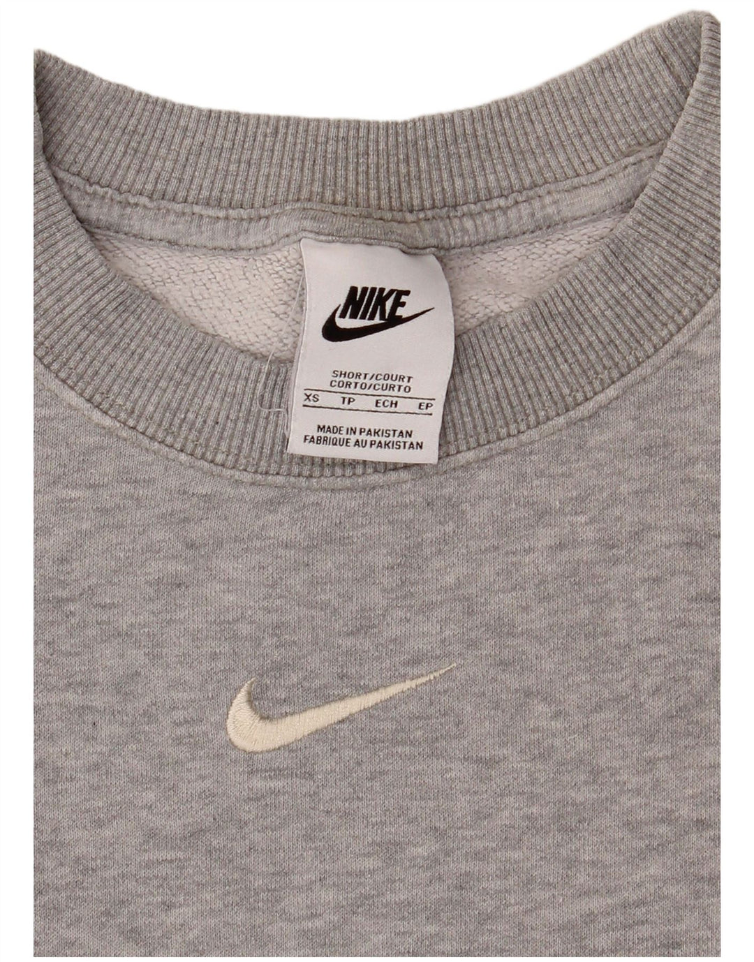 NIKE Oversized Crop Batwing Sweatshirt Jumper UK 6 XS Grå til kvinder