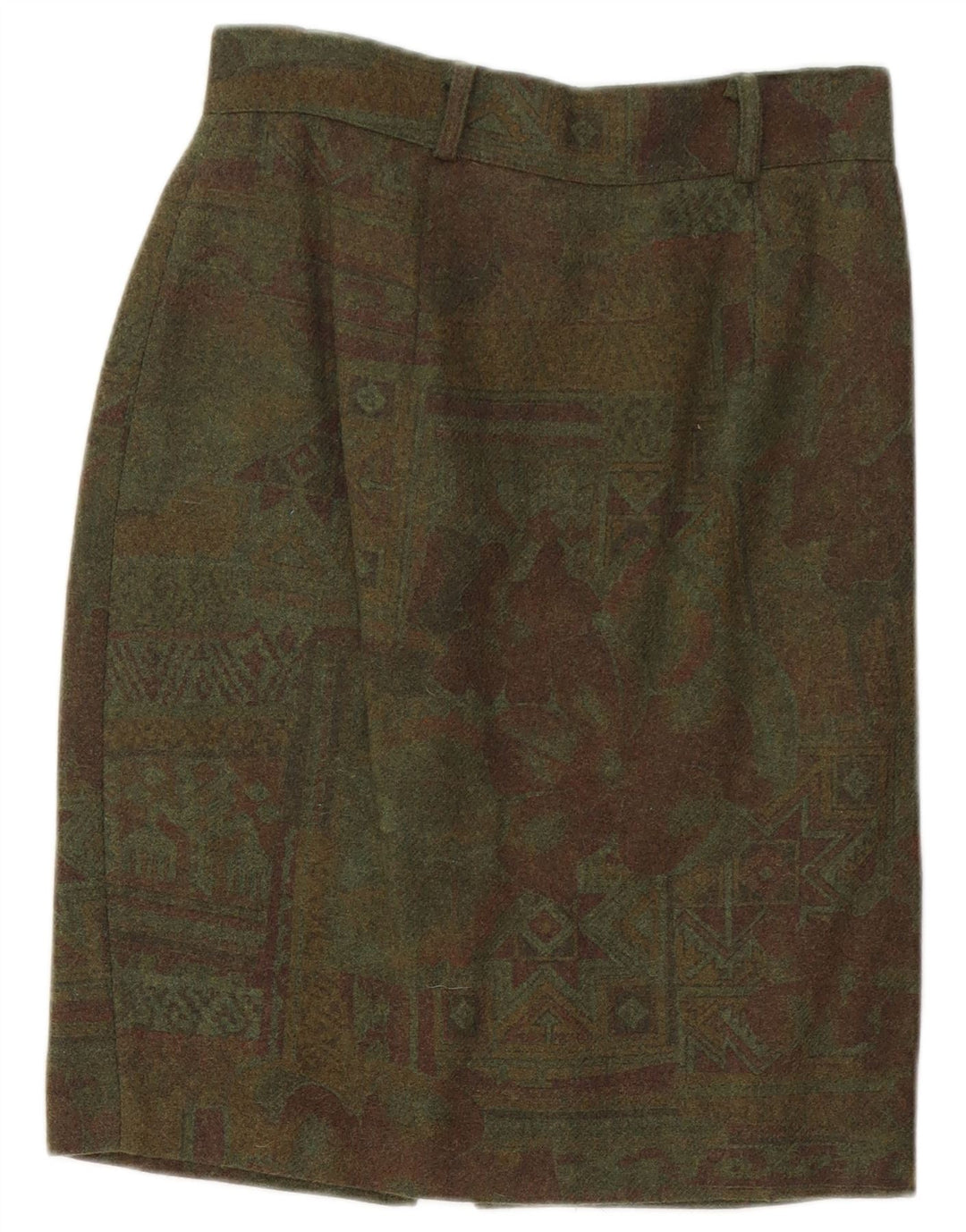 Vintage kvinders blyantnederdel W26 lille grøn geometrisk