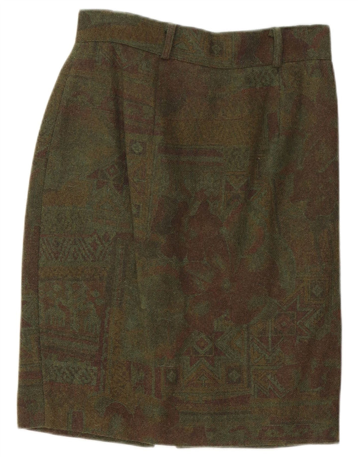 Vintage kvinders blyantnederdel W26 lille grøn geometrisk