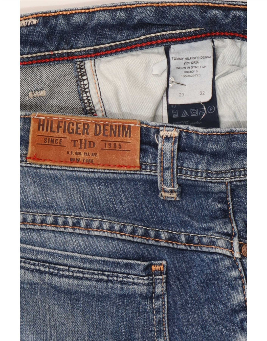 Tommy Hilfiger Dame Slim Jeans W29 L32 Blå Bomuld