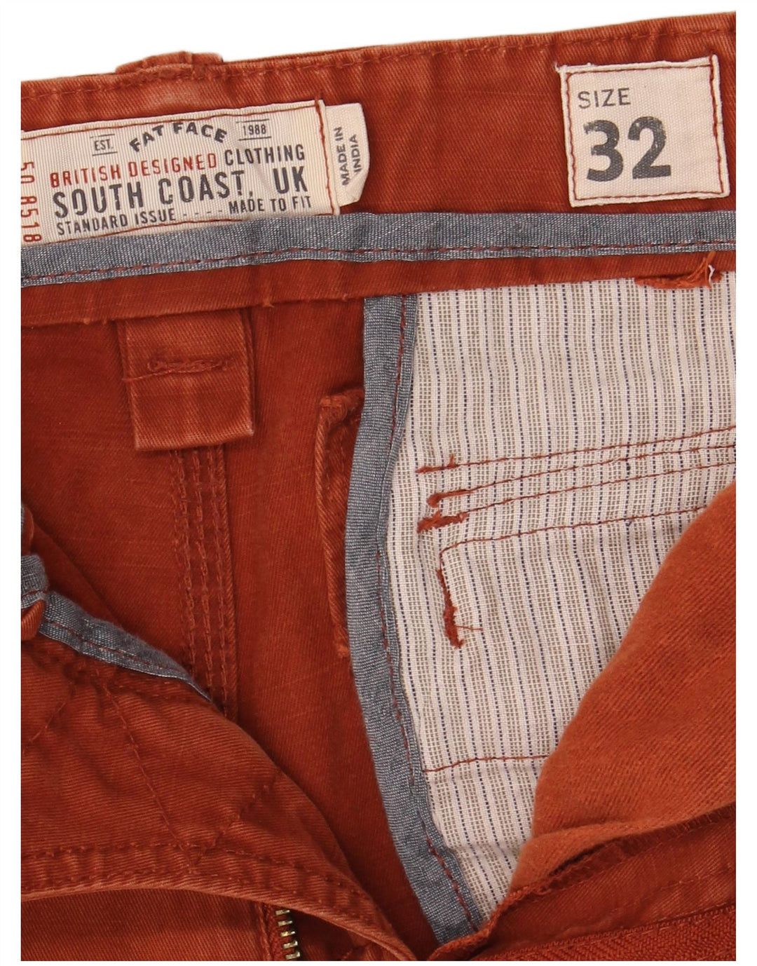 Fat Face Herre Cargo Shorts W32 Medium Brun Bomuld