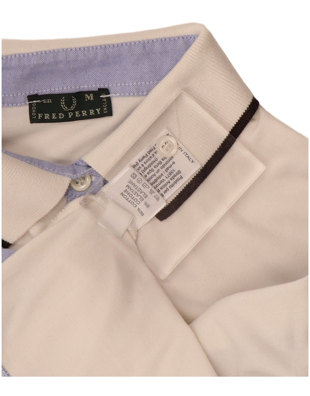 Fred Perry langærmet polotrøje til kvinder UK 12 Medium White Colourblock