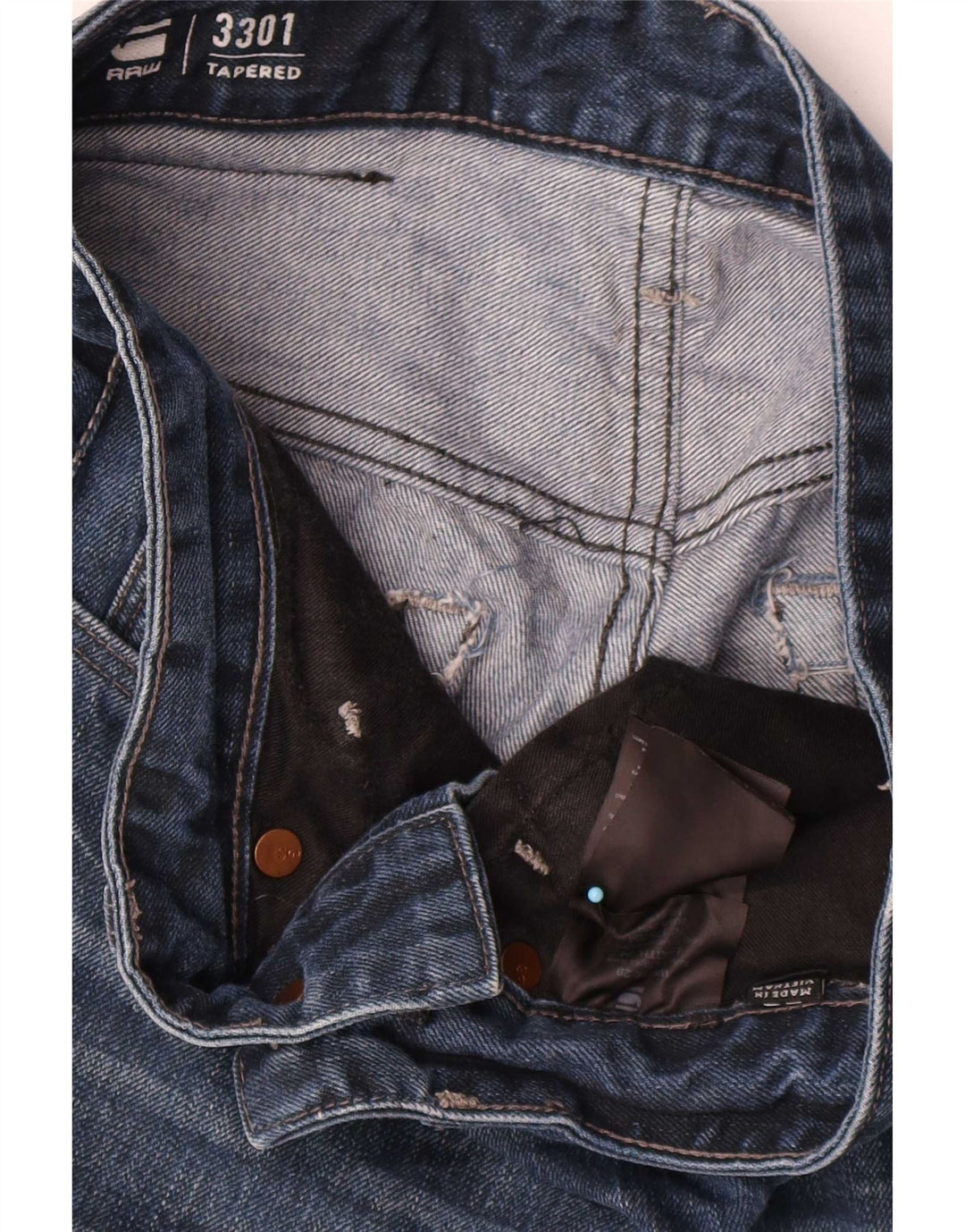 G-Star Womens 3301 tilspidsede jeans W29 L34 Marineblå
