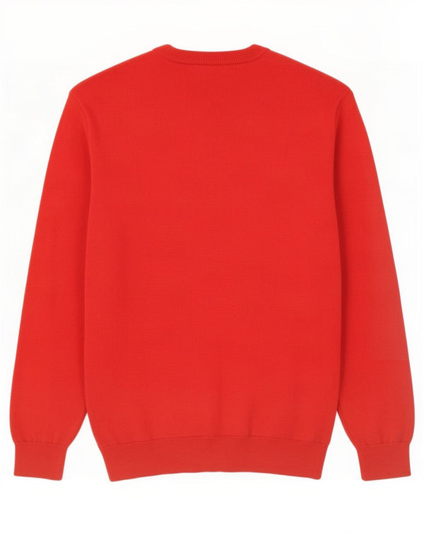 Lacoste Mens Crew Neck Jumper Sweater Size 7 2XL Red Cotton