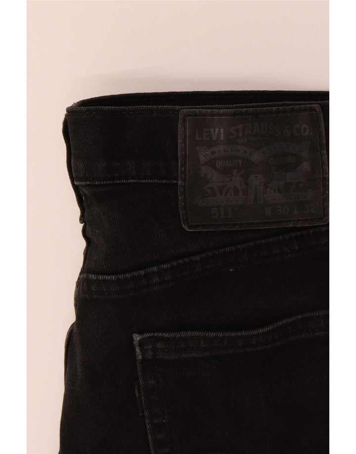 Levi's Herre 511 Slim Jeans W30 L32 Sort Bomuld