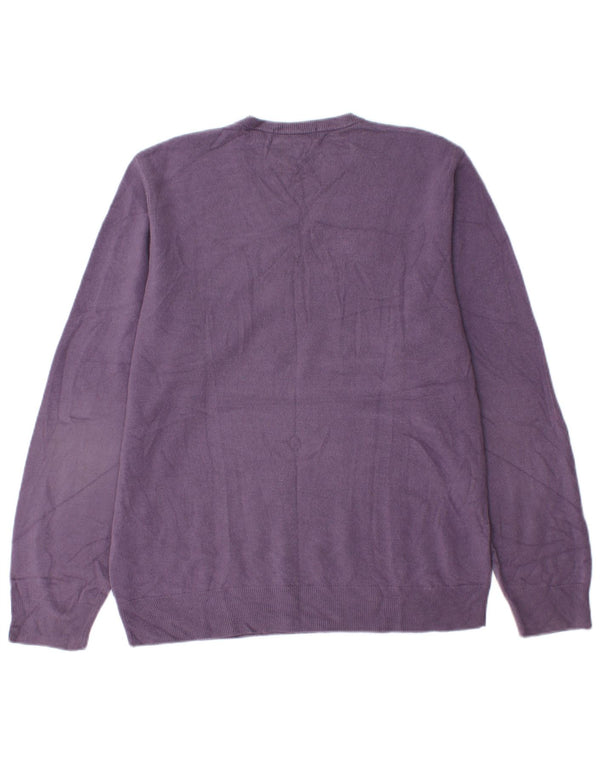 Marks & Spencer Herre Blue Harbor V-hals sweater Medium Lilla