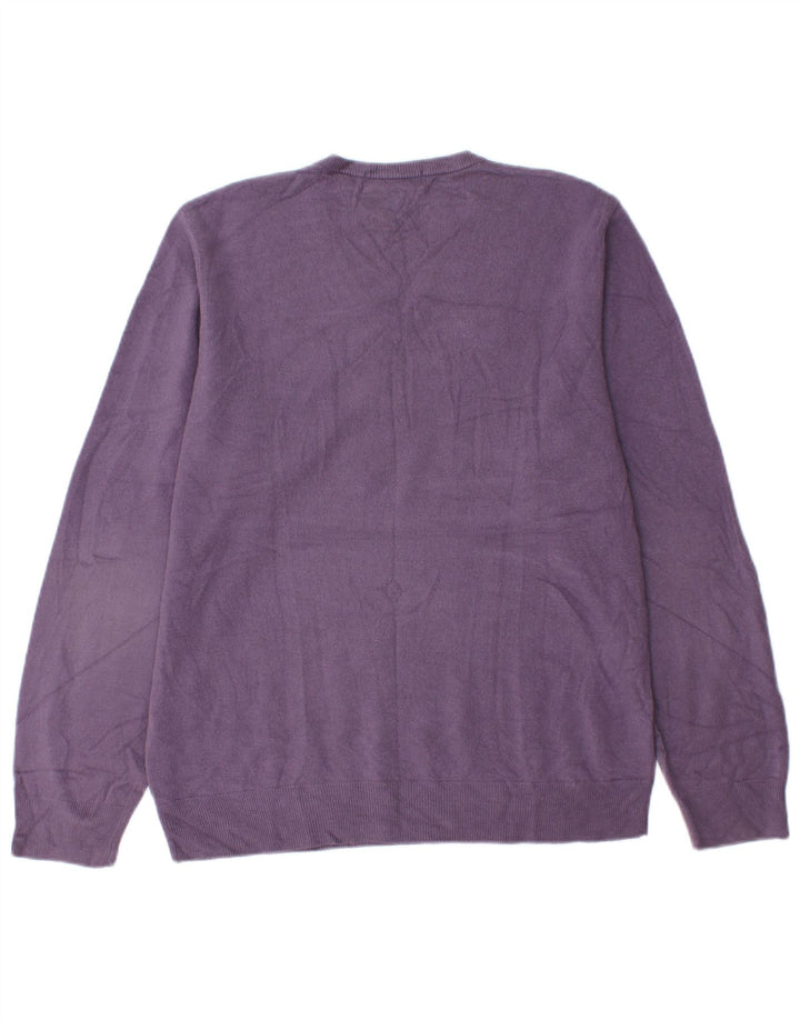 Marks & Spencer Herre Blue Harbor V-hals sweater Medium Lilla