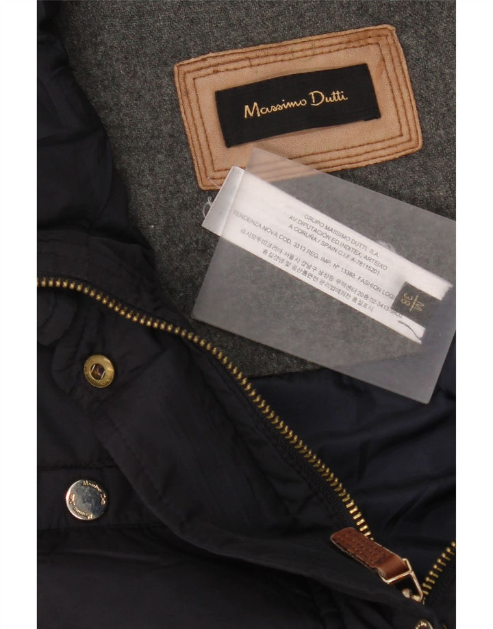 Massimo Dutti Dame Polstret Gilet UK 14 Medium Navy Blue Polyester