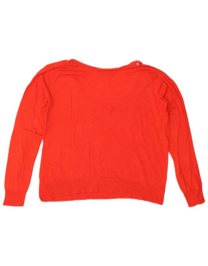 Zara Womens Crop V-hals sweater UK 14 Medium Rød