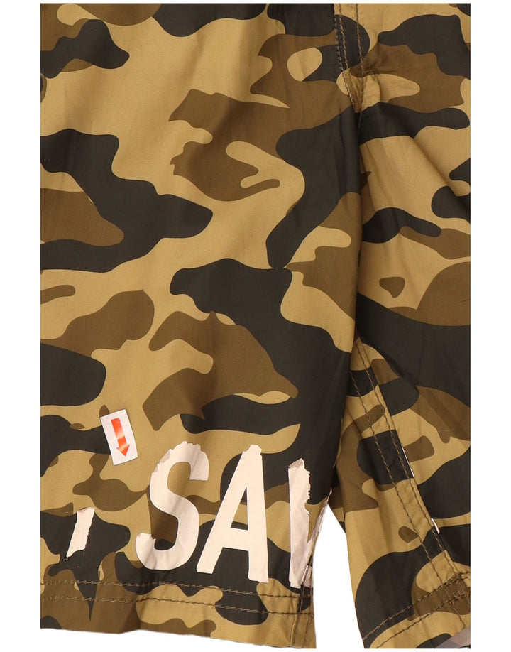 Zara Herre grafiske svømmeshorts Medium Brun Camouflage Polyester