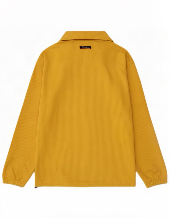 Champion Herre Zip Neck Sweatshirt Jumper Stor Gul Bomuld