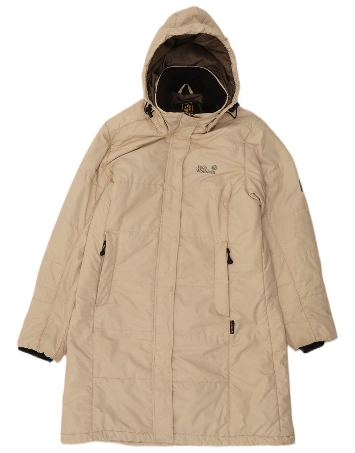 Jack Wolfskin Dame Hætte Polstret Frakke UK 12/14 Medium Off White