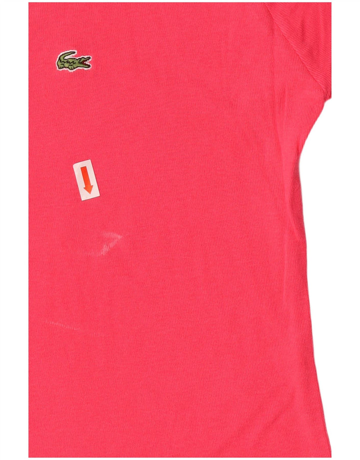 LACOSTE T-shirt top til kvinder størrelse 42 Large Pink Bomuld