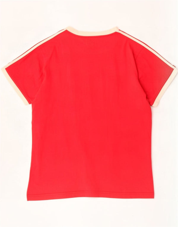 Adidas Dame T-Shirt Top UK 18 XL Rød Bomuld