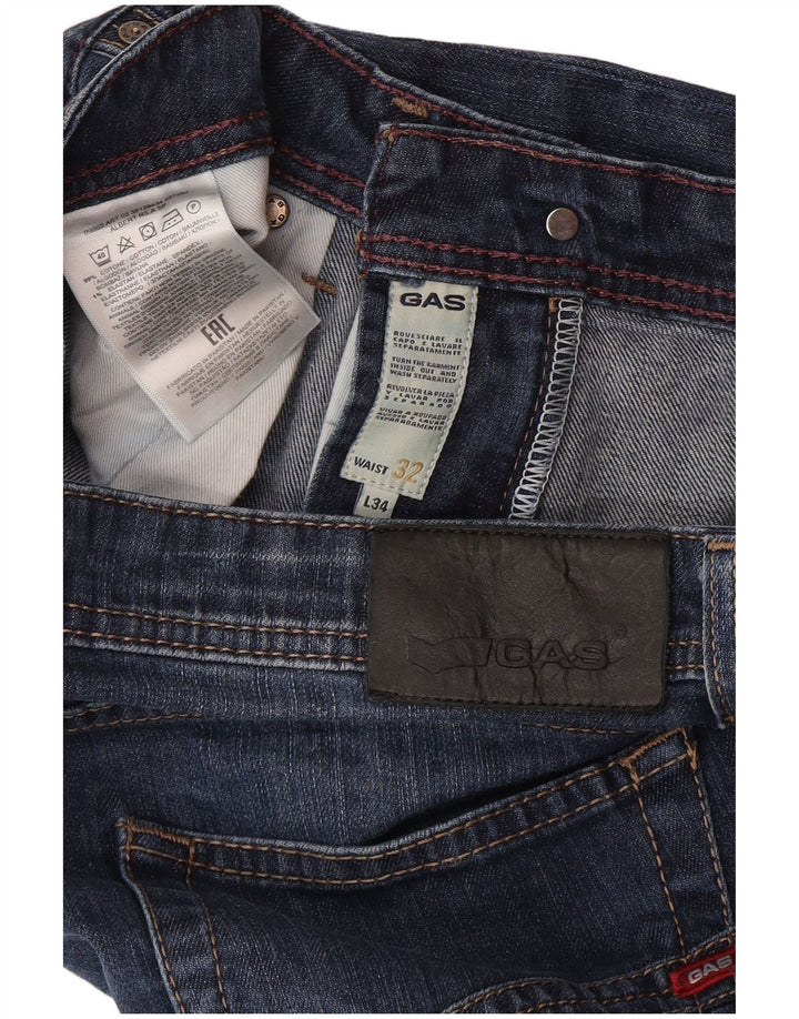 Gas Straight Jeans til mænd W32 L28 Marineblå bomuld