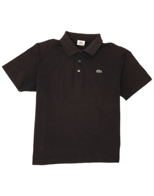 Lacoste Mens Short Sleeve Polo Shirt Size 6 XL Black Cotton