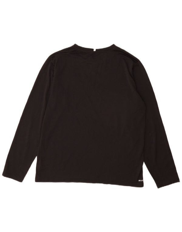 New Balance Mens Top Long Sleeve Large Black Polyester
