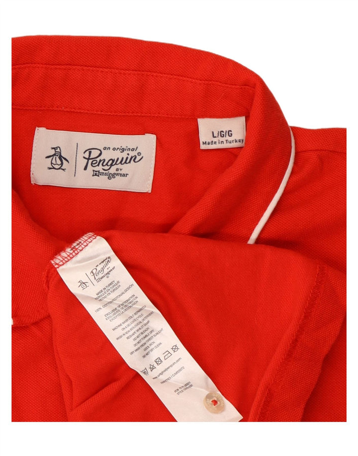 Penguin Herre Polo Shirt Stor Rød Bomuld