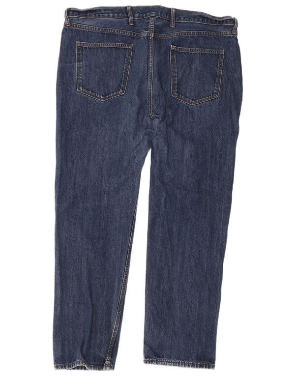 Marks & Spencer Herre Regular Straight Jeans W42 L31 Blå Bomuld