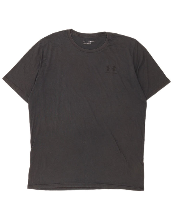Under Armour Herre T-Shirt Top 2XL Sort Bomuld