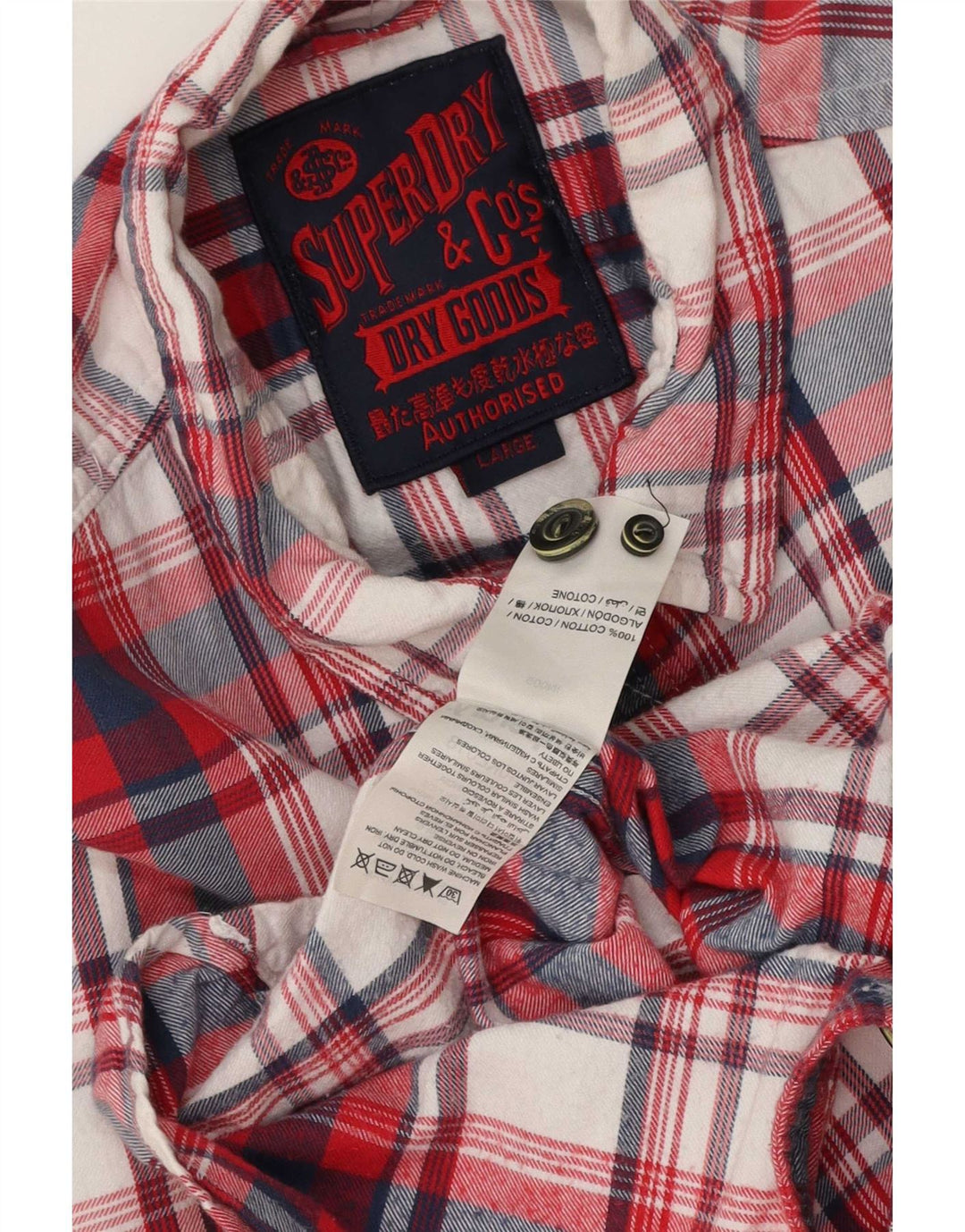 Superdry Flanelskjorte til mænd, stor rød ternet bomuld