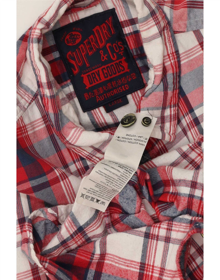 Superdry Flanelskjorte til mænd, stor rød ternet bomuld