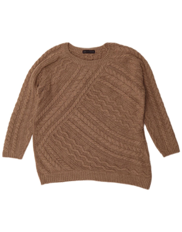 Marks & Spencer Dame Oversized Crew Neck sweater UK 14 Large Brown