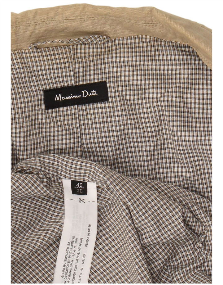 MASSIMO DUTTI Dame 1-knaps blazerjakke EU 40 Medium Beige Bomuld