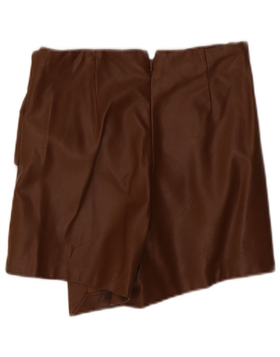 ZARA Shorts i imiteret læder til kvinder XS W25 brun polyester