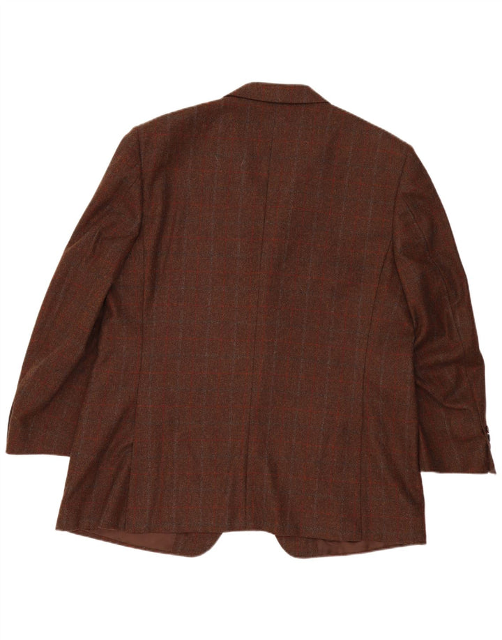 Canali Herre 3-knaps blazerjakke IT 58 4XL brun ternet uld