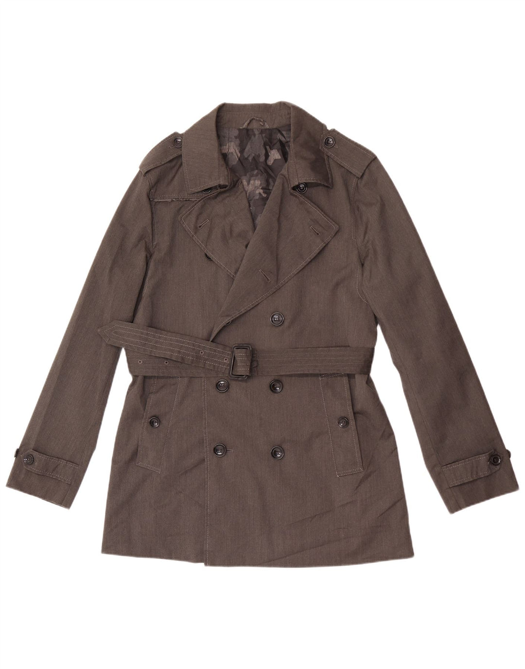 Vintage Trench Coat til mænd UK 36 lille grå polyester