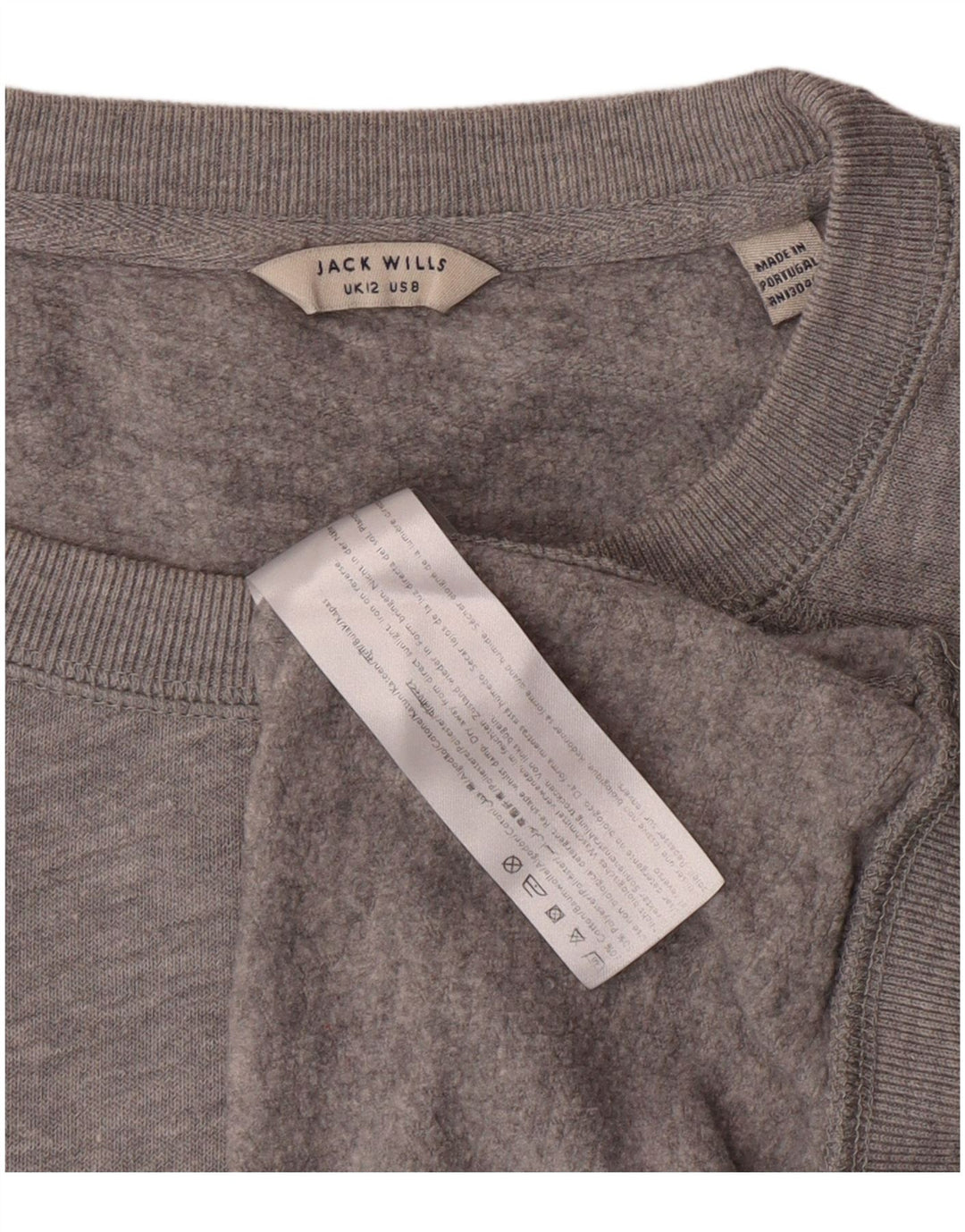 JACK WILLS Dame Sweatshirt Jumper UK 12 Medium Grå Bomuld
