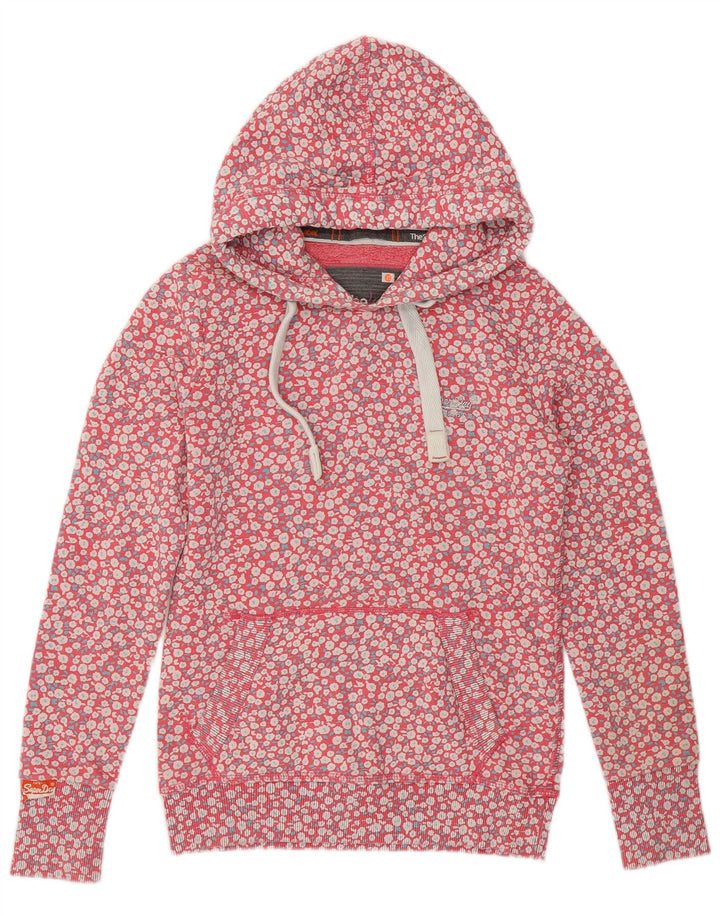 SUPERDRY hættetrøje til kvinder UK 6 XS Pink Blomsterbomuld
