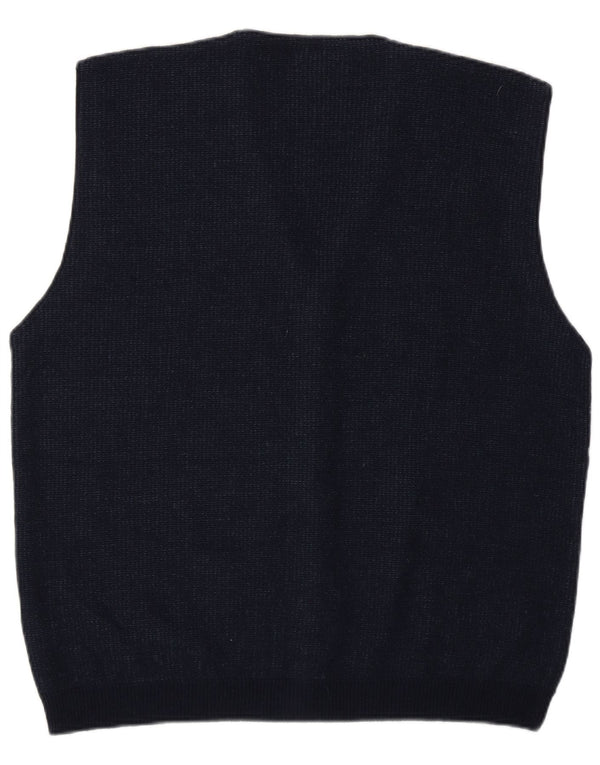 Rodes Herre ærmeløs cardigan sweater Medium Navy Blue Fair Isle