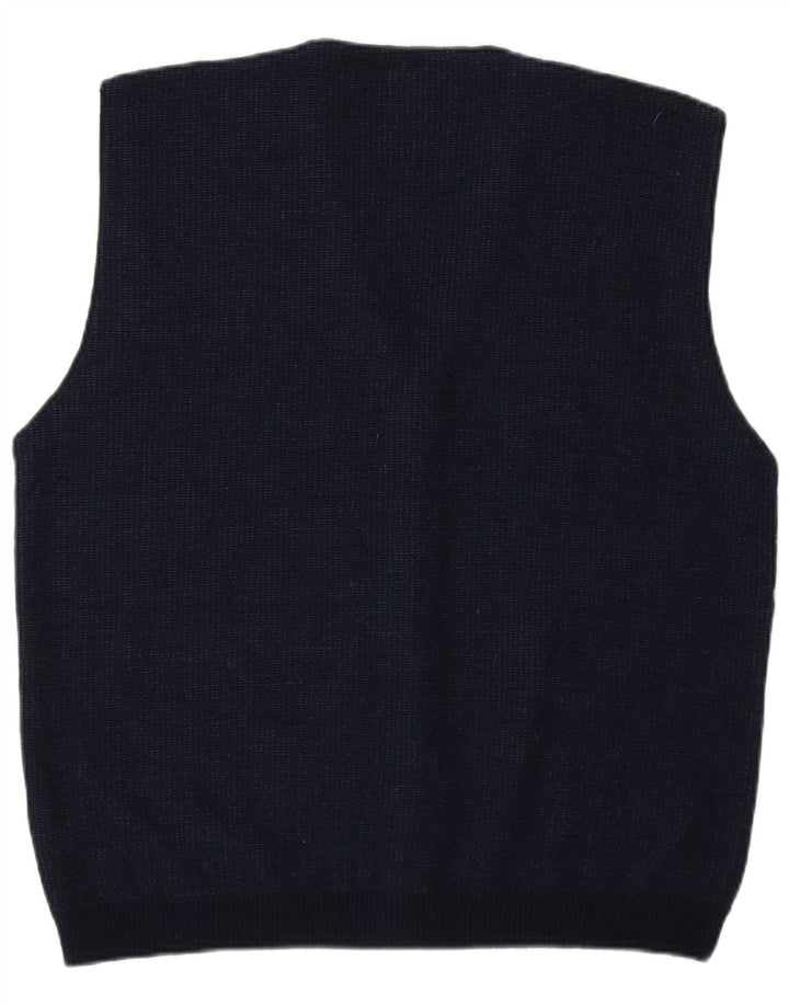 Rodes Herre ærmeløs cardigan sweater Medium Navy Blue Fair Isle