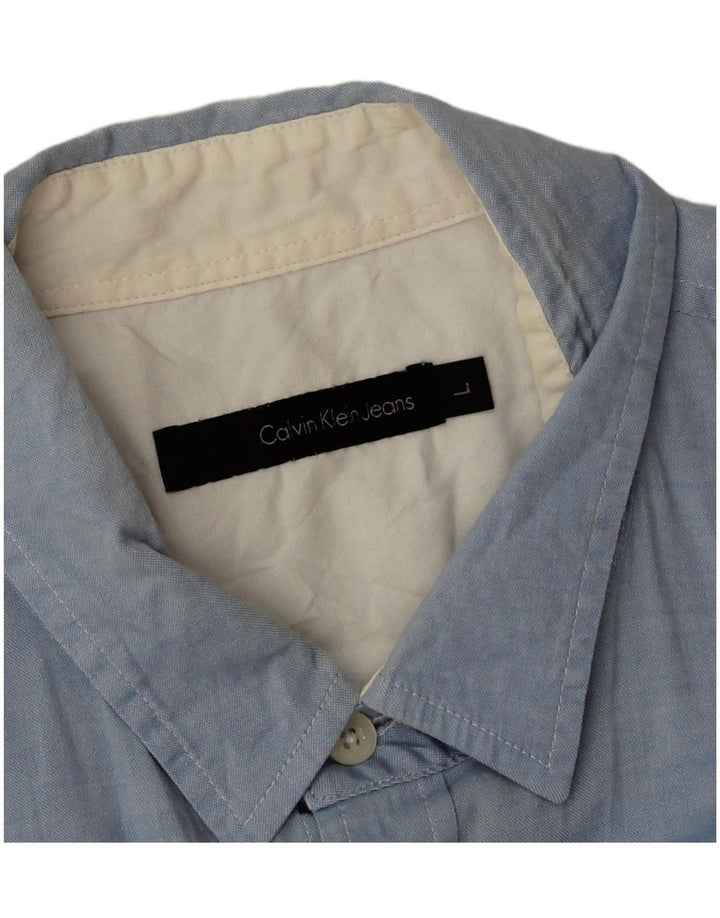 Calvin Klein Jeans Herreskjorte Stor Blå Bomuld