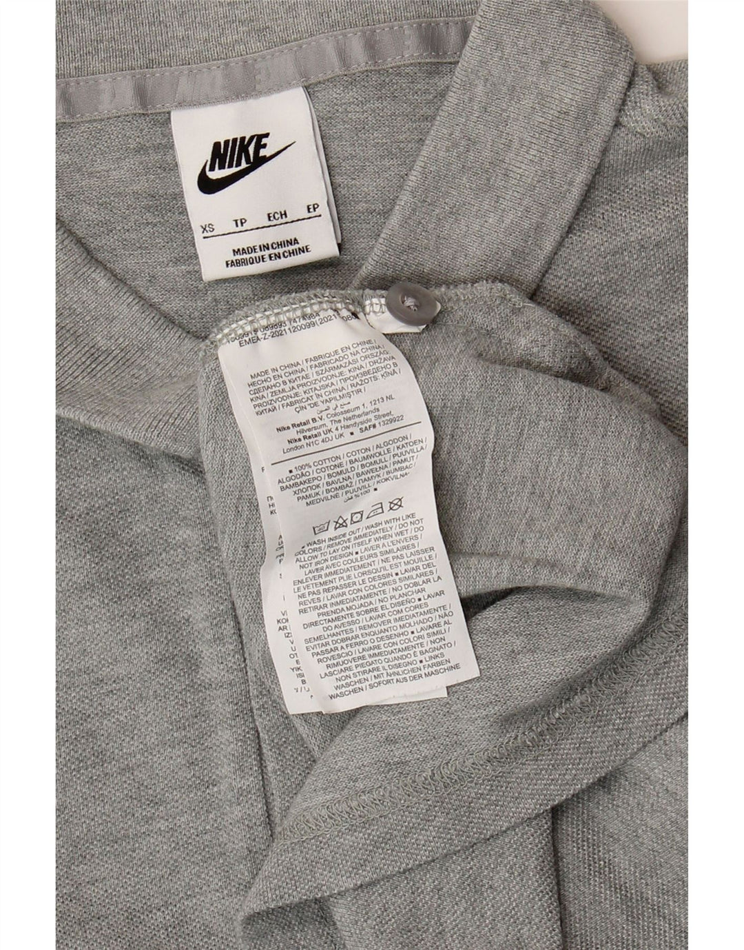 NIKE Mens Polo Shirt XS Grey Cotton Vintage Nike and Second-Hand Nike from Messina Hembry 