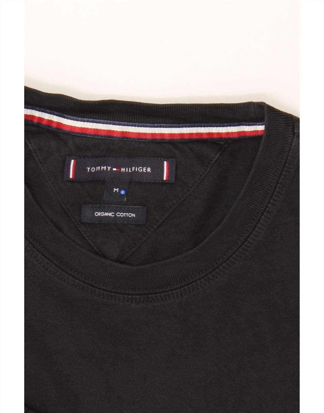 Tommy Hilfiger Herre T-Shirt Top Medium Sort Bomuld