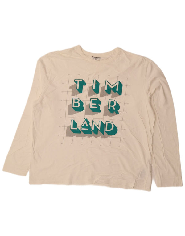 TIMBERLAND Herre grafisk top Langærmet XL Off White Bomuld