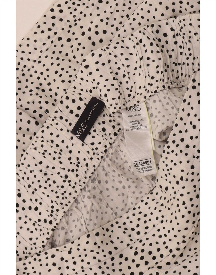 Marks & Spencer Womens Shorts UK 14 Large White Spotted Viscose