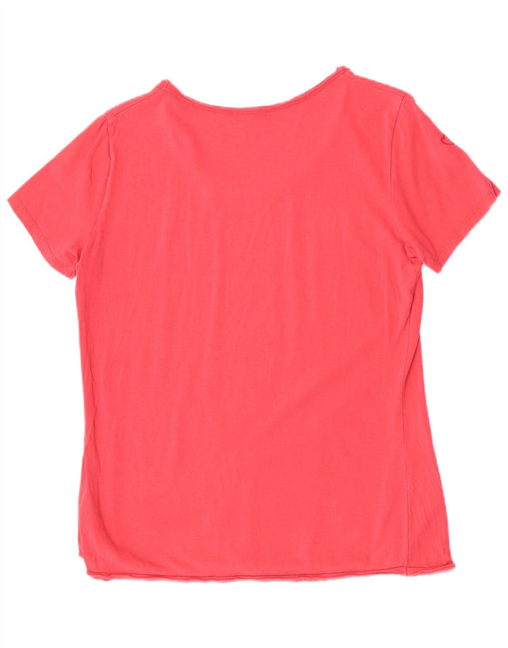 Desigual grafisk T-shirt top til kvinder UK 14 Medium Pink