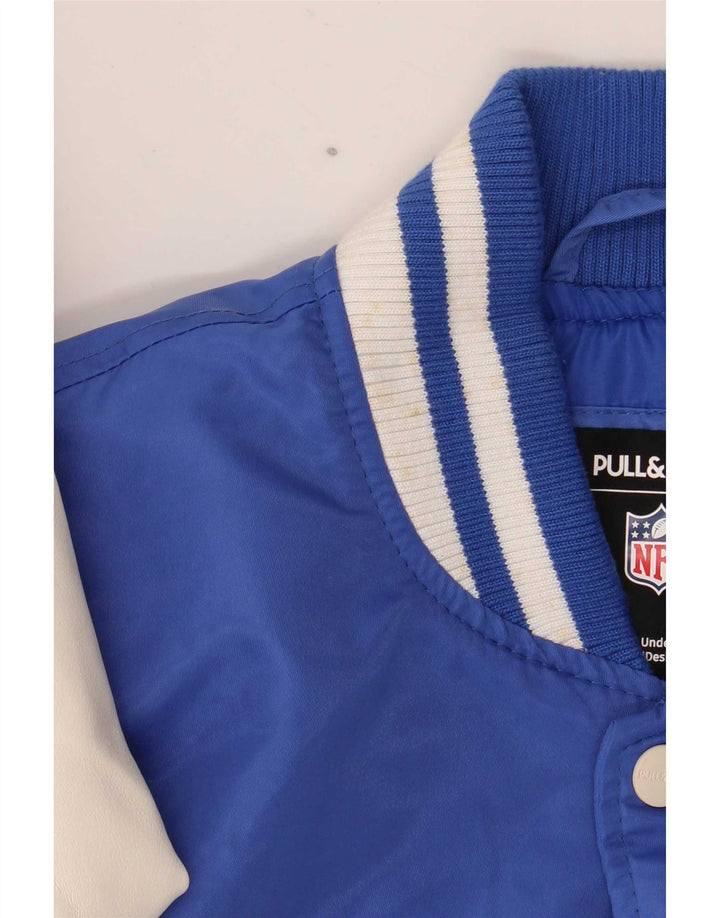 Pull & Bear Herre Los Angeles Rams Varsity Jacket UK 38 Medium Blue Sports